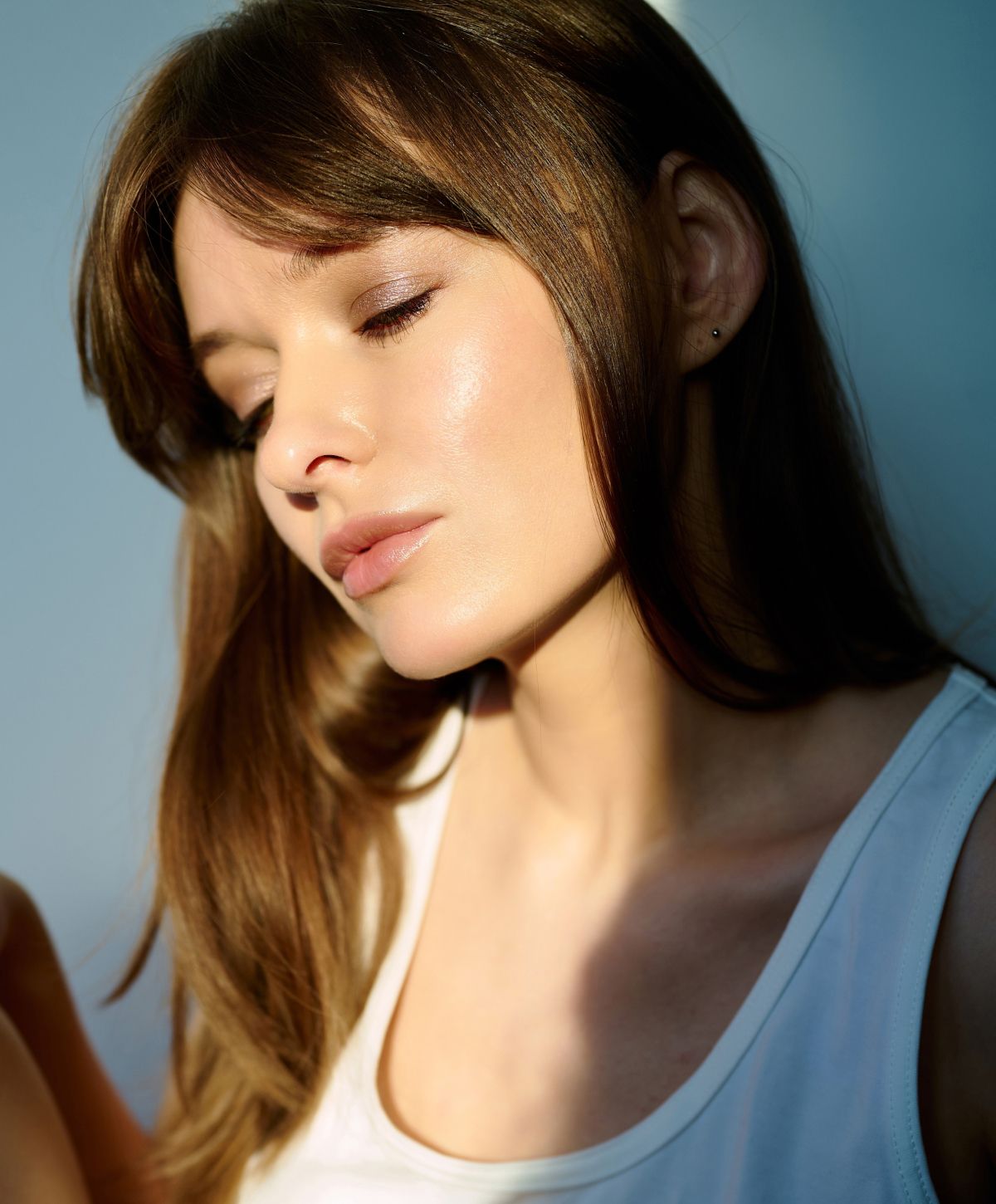 Mt Pleasant dermal fillers model with dark hair